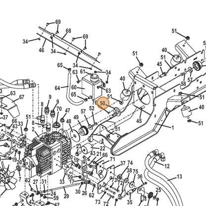 Grasshopper part 424151 — IPL diagram snippet (6x zoom, amber highlight)