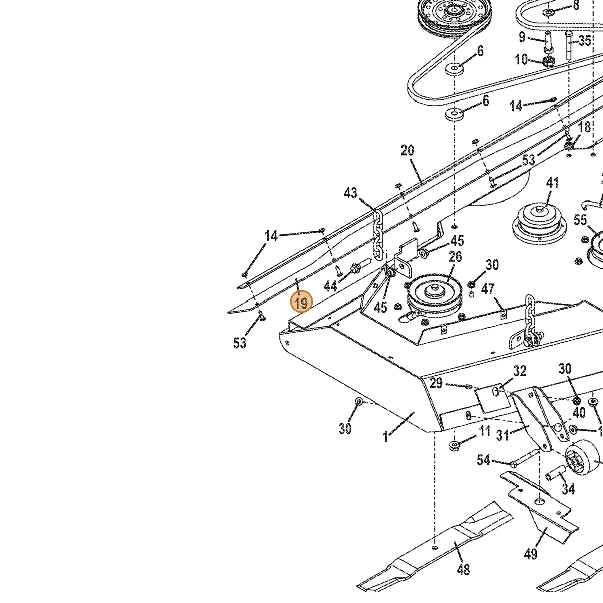 Grasshopper part 424155 — IPL diagram snippet (6x zoom, amber highlight)