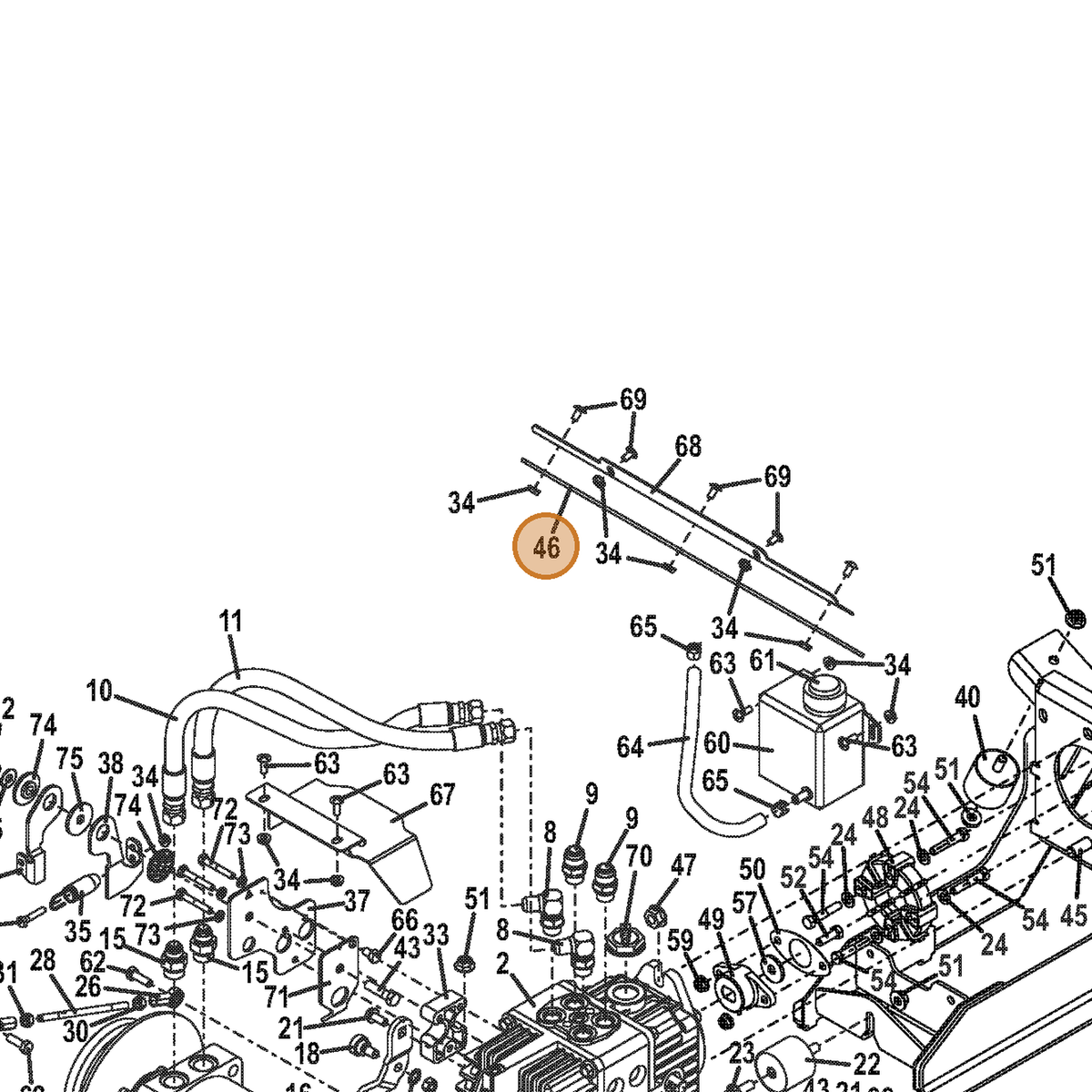 Grasshopper part 424162 — IPL diagram snippet (6x zoom, amber highlight)