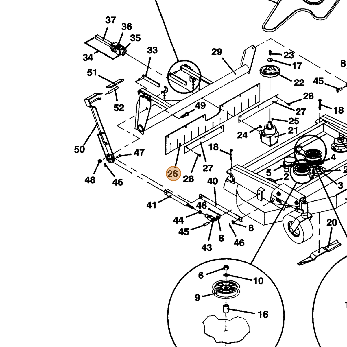 Grasshopper part 424178 — IPL diagram snippet (6x zoom, amber highlight)