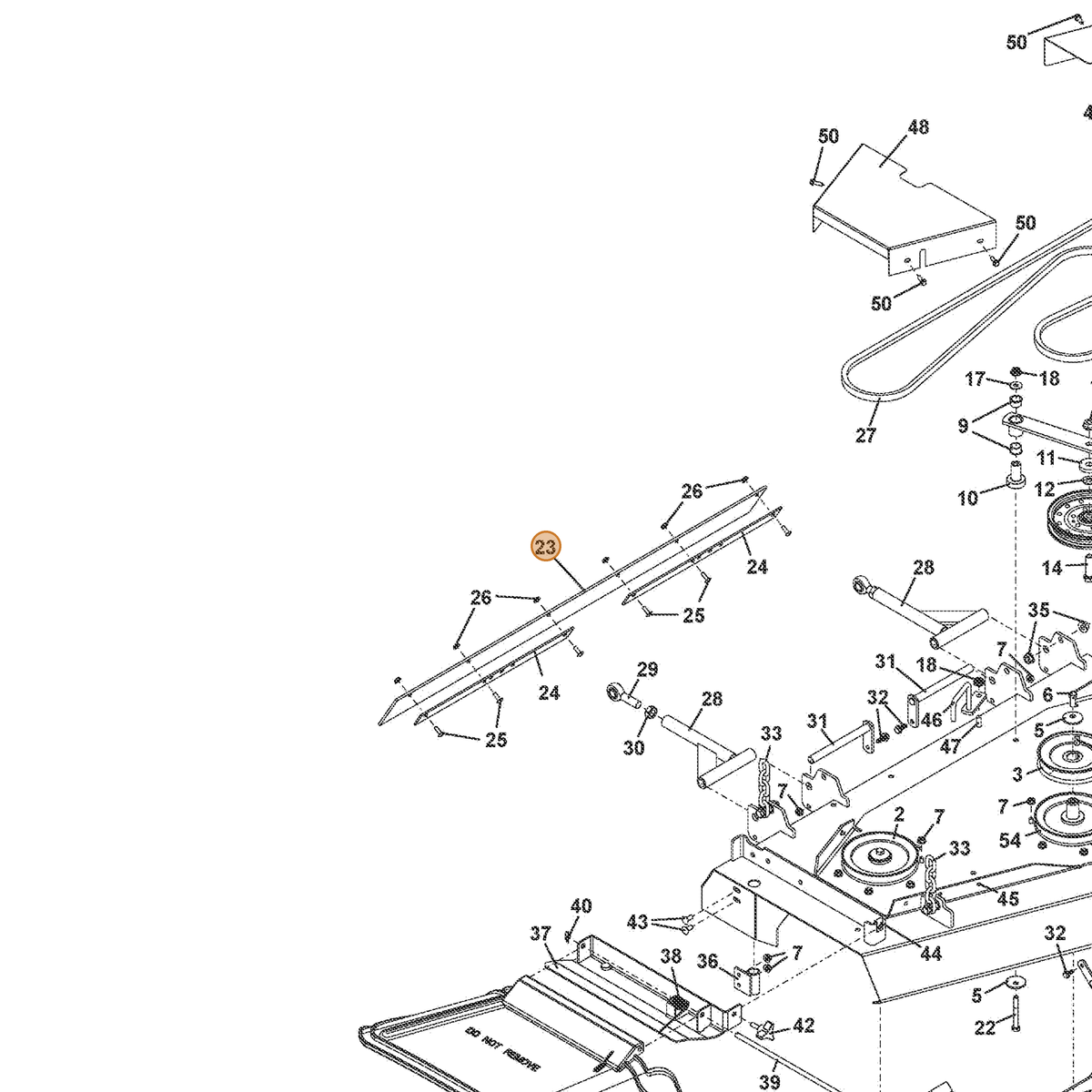 Grasshopper part 424179 — IPL diagram snippet (6x zoom, amber highlight)