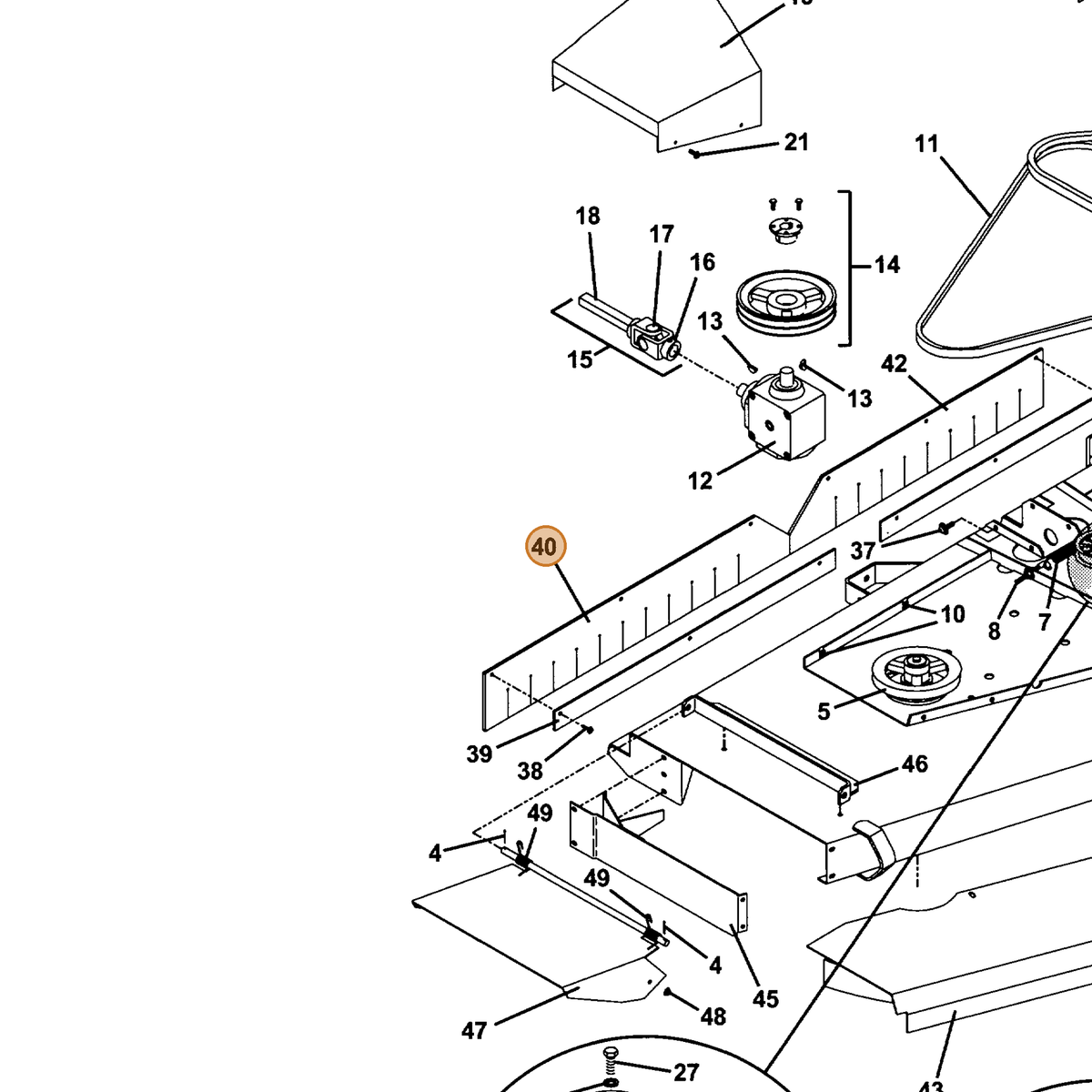 Grasshopper part 424190 — IPL diagram snippet (6x zoom, amber highlight)