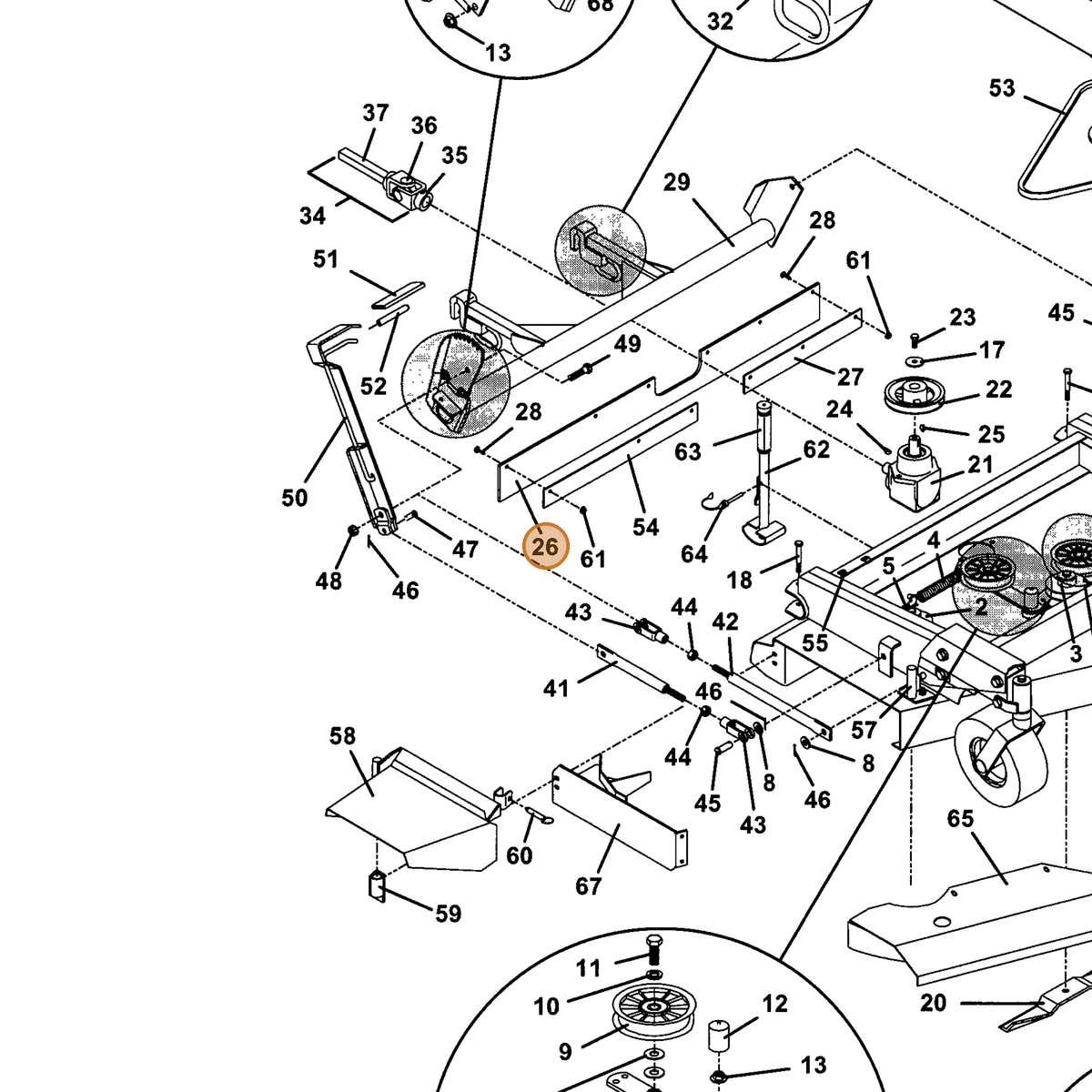 Grasshopper part 424191 — IPL diagram snippet (6x zoom, amber highlight)