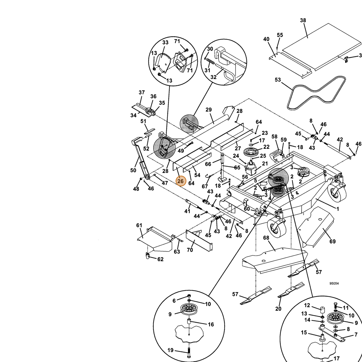 Grasshopper part 424192 — IPL diagram snippet (6x zoom, amber highlight)
