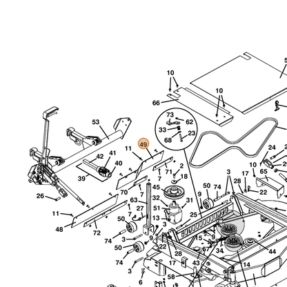 Grasshopper part 424201 — IPL diagram snippet (6x zoom, amber highlight)
