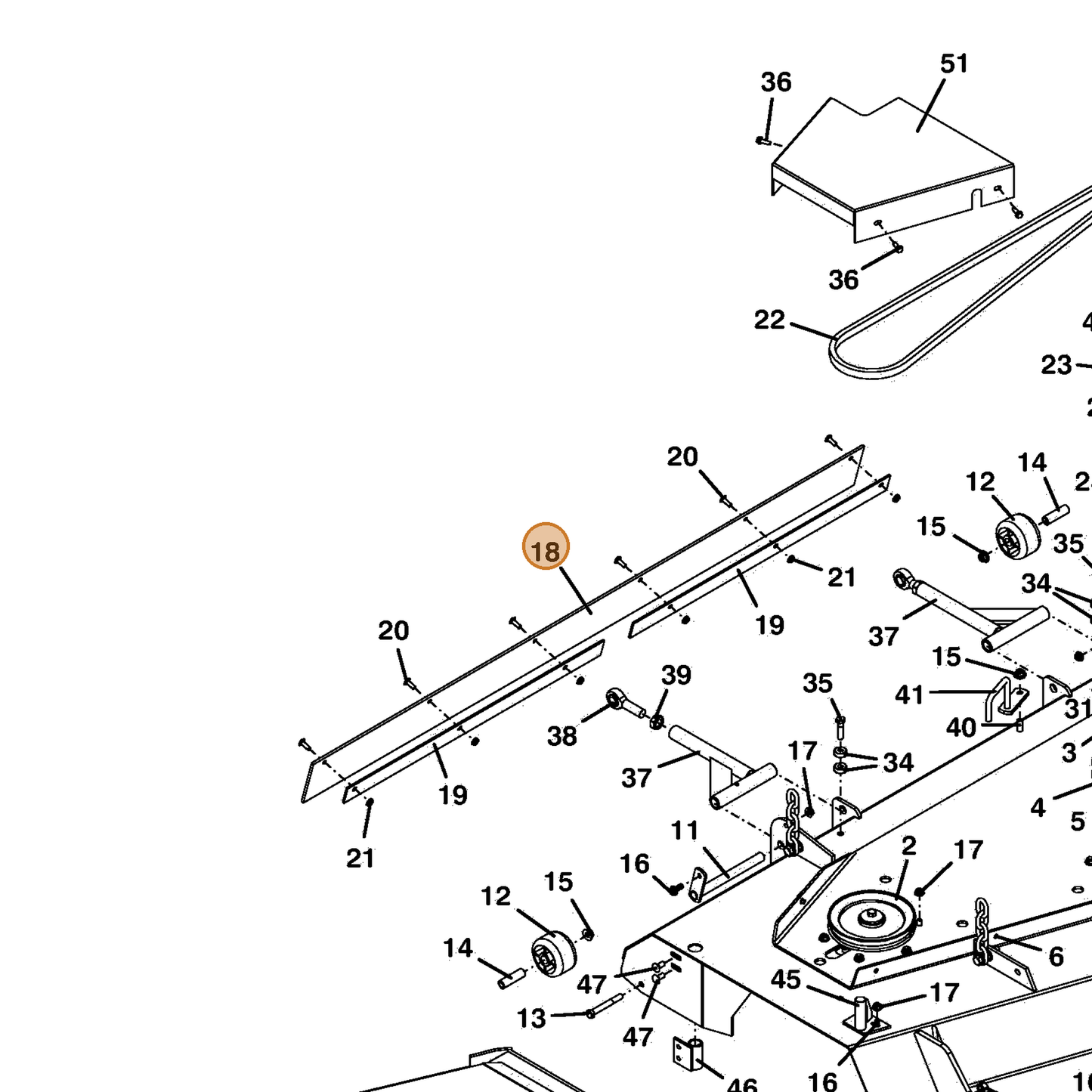 Grasshopper part 424204 — IPL diagram snippet (6x zoom, amber highlight)