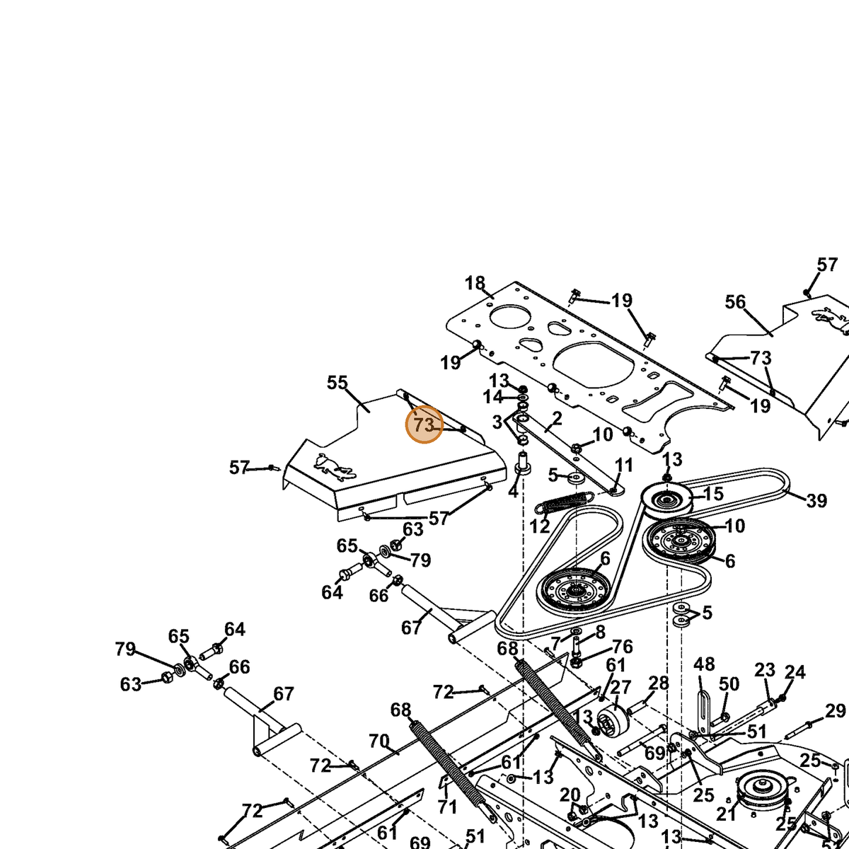 Grasshopper part 424210 — IPL diagram snippet (6x zoom, amber highlight)