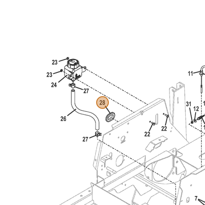 Grasshopper part 424290 — IPL diagram snippet (6x zoom, amber highlight)