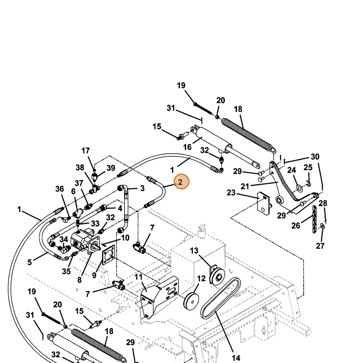 Grasshopper part 424300 — IPL diagram snippet (6x zoom, amber highlight)