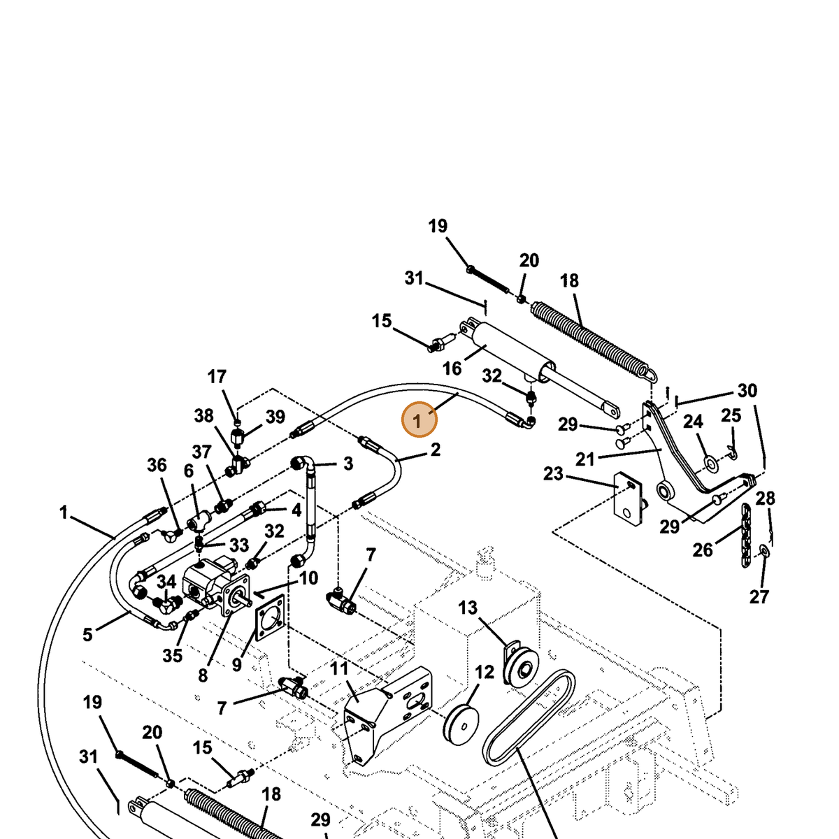 Grasshopper part 424306 — IPL diagram snippet (6x zoom, amber highlight)