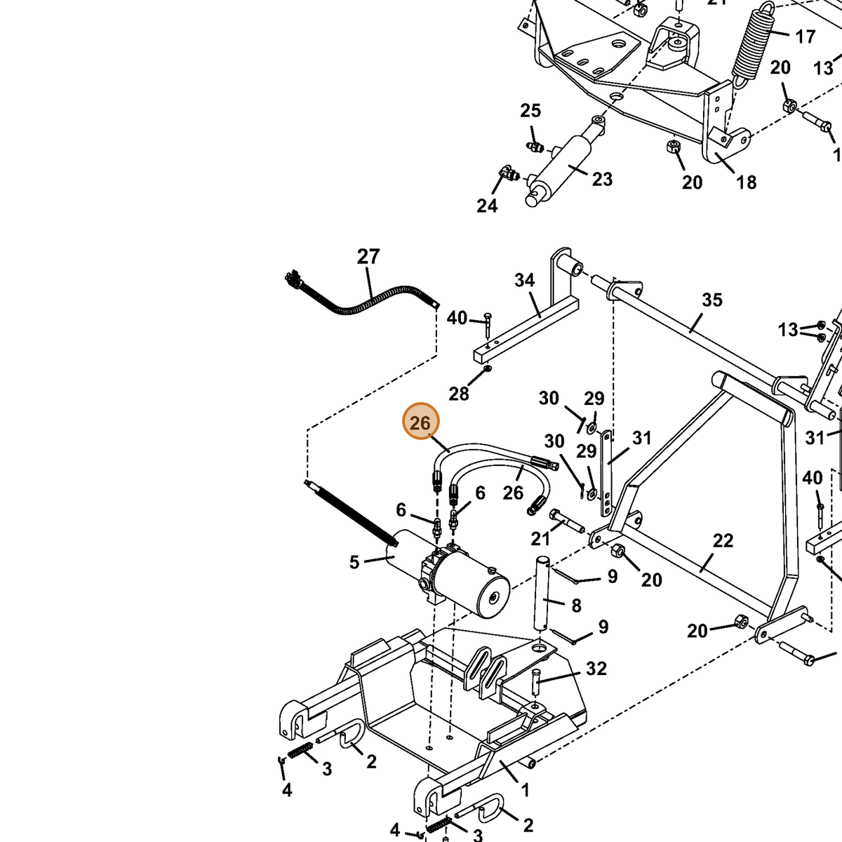 Grasshopper part 424307 — IPL diagram snippet (6x zoom, amber highlight)