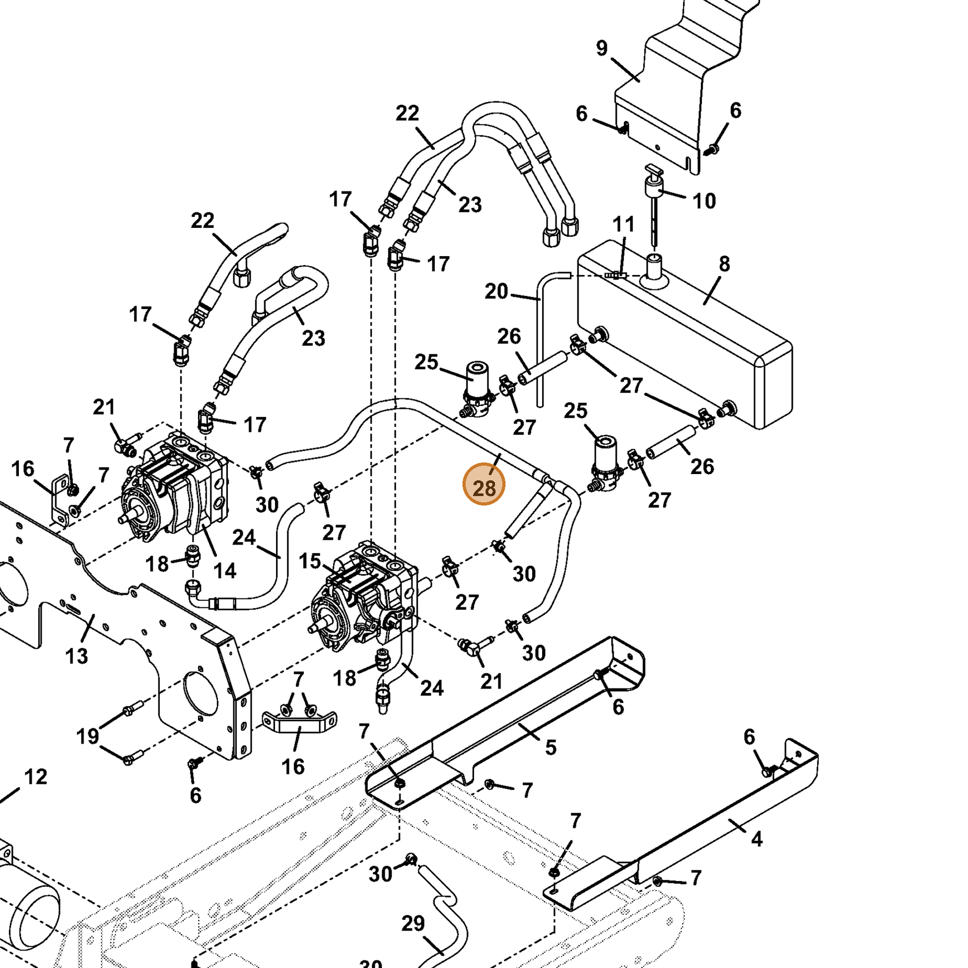 Grasshopper part 424313 — IPL diagram snippet (6x zoom, amber highlight)