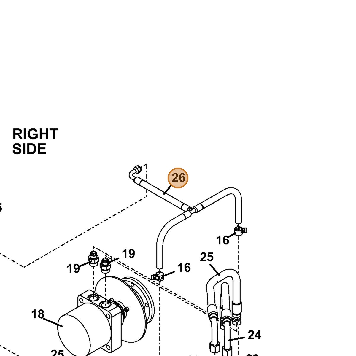 Grasshopper part 424316 — IPL diagram snippet (6x zoom, amber highlight)