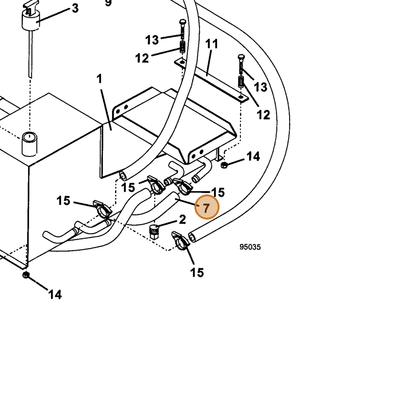 Grasshopper part 424336 — IPL diagram snippet (6x zoom, amber highlight)