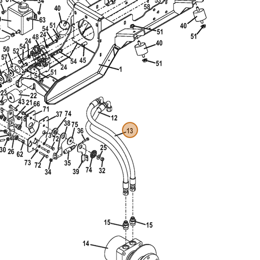 Grasshopper part 424386 — IPL diagram snippet (6x zoom, amber highlight)