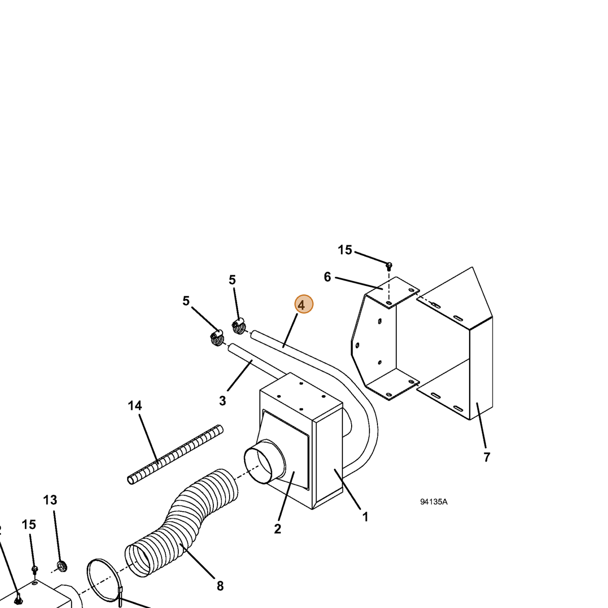 Grasshopper part 424483 — IPL diagram snippet (6x zoom, amber highlight)