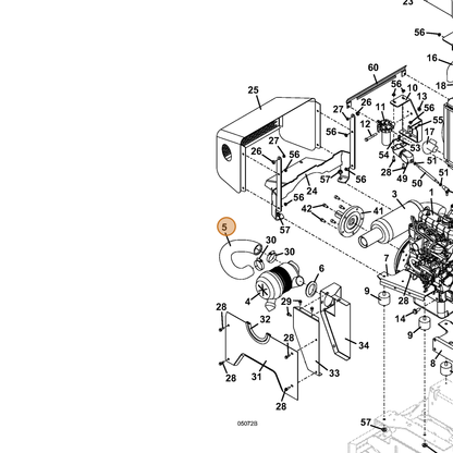 Grasshopper part 424527 — IPL diagram snippet (6x zoom, amber highlight)