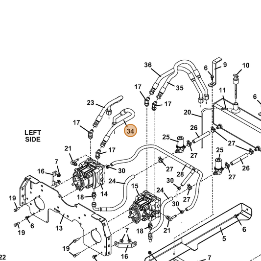 Grasshopper part 424556 — IPL diagram snippet (6x zoom, amber highlight)