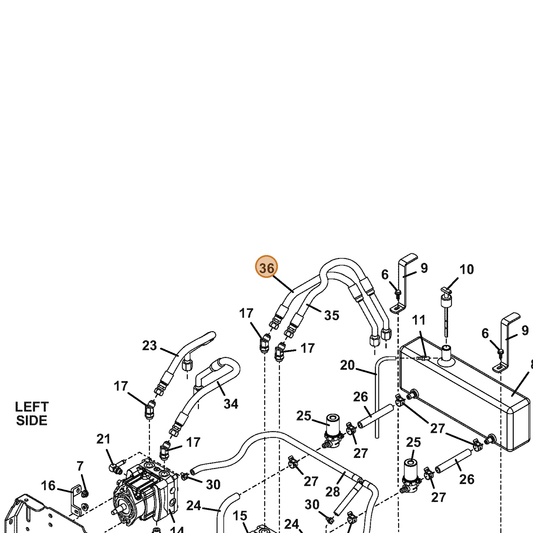 Grasshopper part 424557 — IPL diagram snippet (6x zoom, amber highlight)
