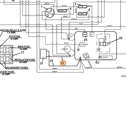 Grasshopper part 425215 — IPL diagram snippet (6x zoom, amber highlight)
