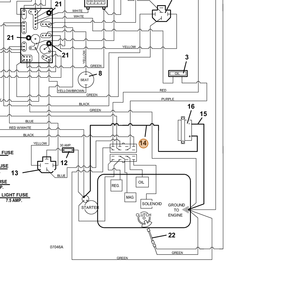 Grasshopper part 425223 — IPL diagram snippet (6x zoom, amber highlight)