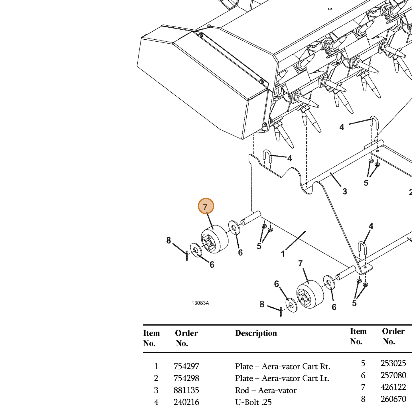 Grasshopper part 426122 — IPL diagram snippet (6x zoom, amber highlight)