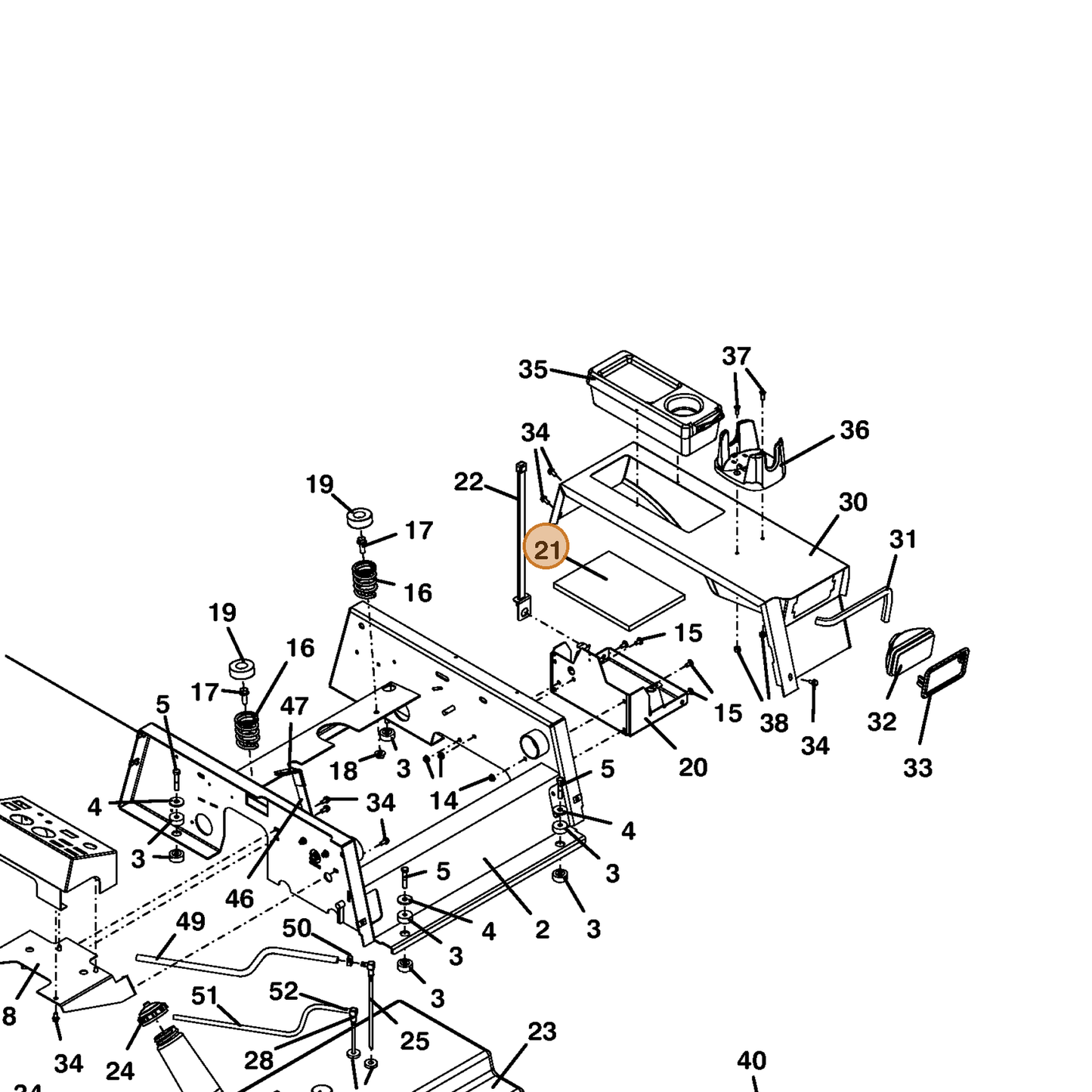 Grasshopper part 427275 — IPL diagram snippet (6x zoom, amber highlight)