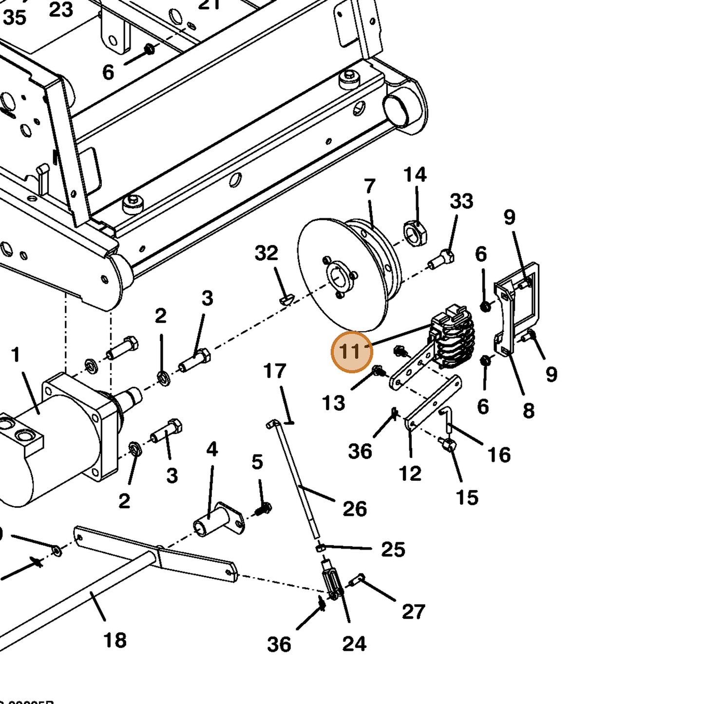 Grasshopper part 481100 — IPL diagram snippet (6x zoom, amber highlight)
