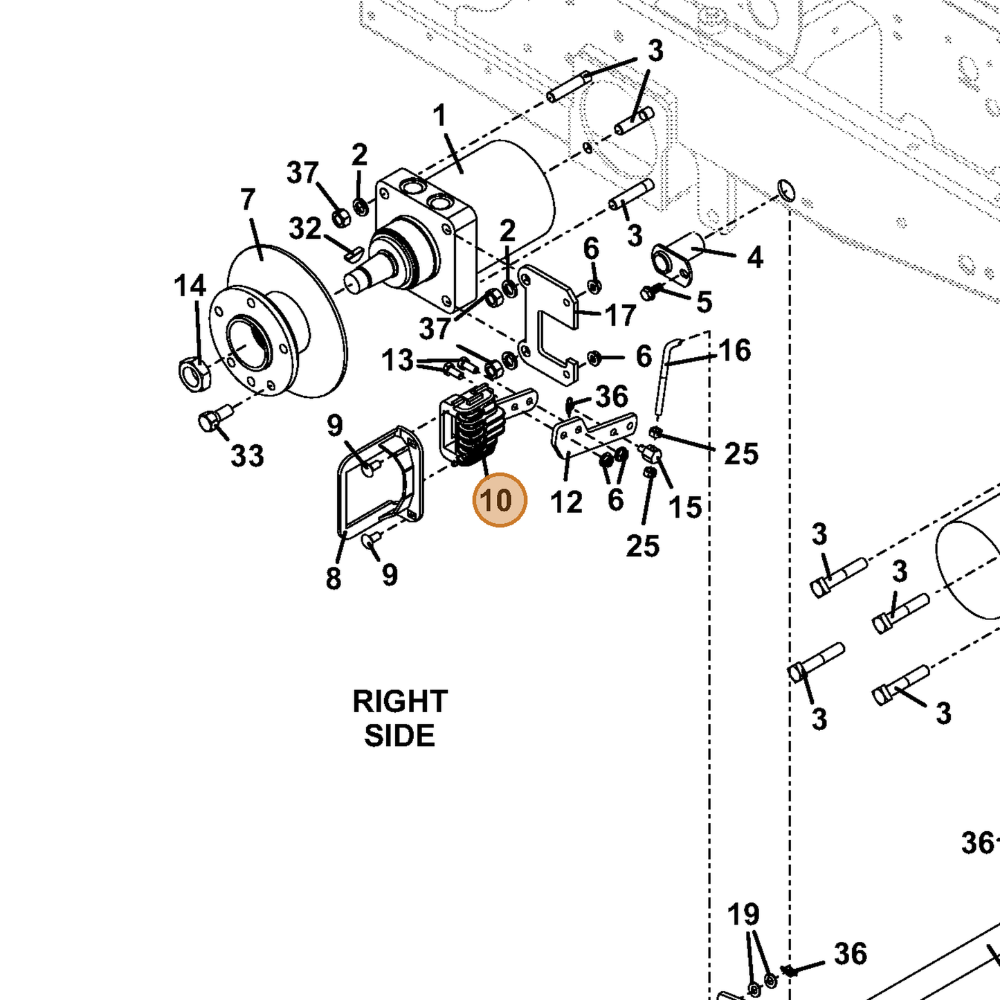 Grasshopper part 481103 — IPL diagram snippet (6x zoom, amber highlight)
