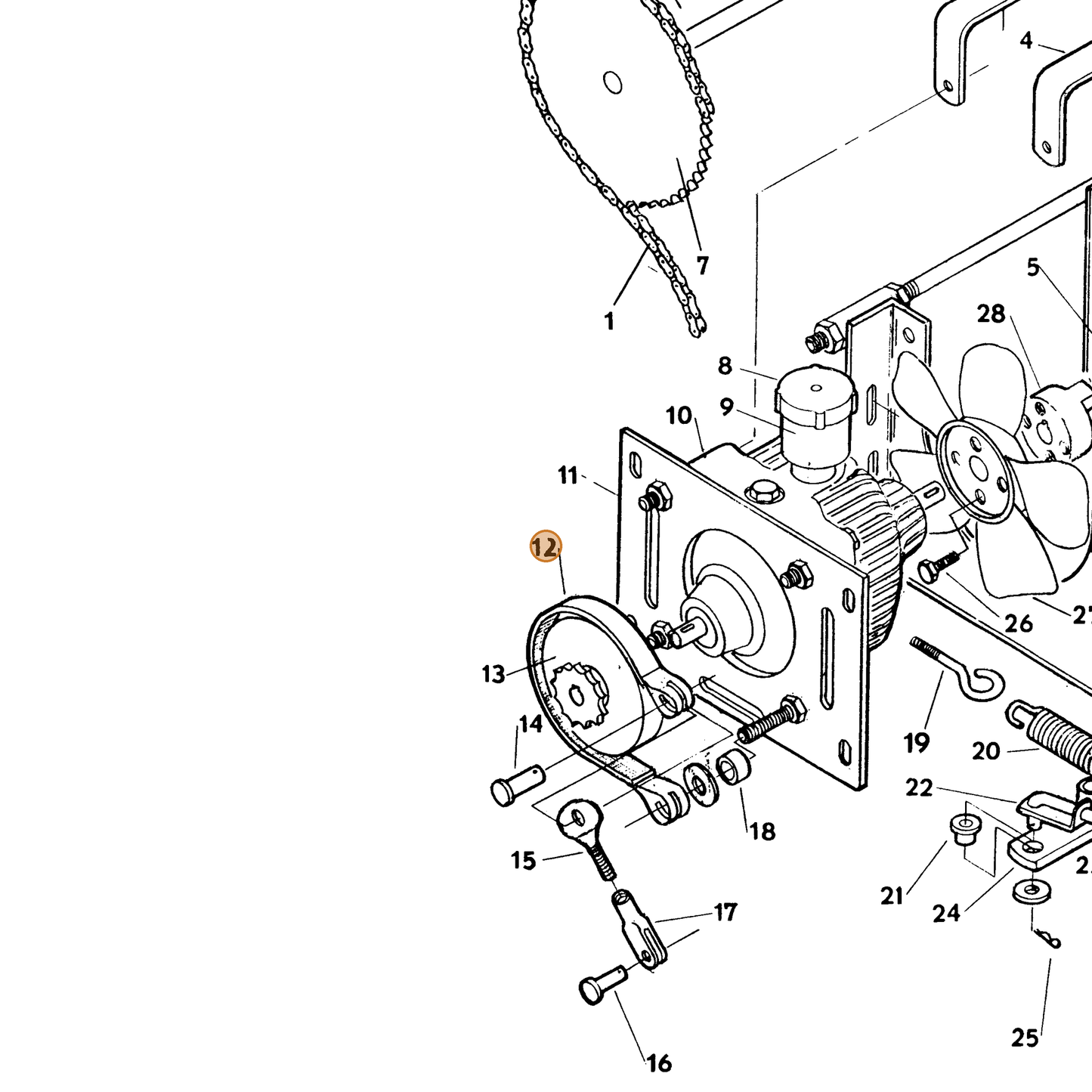 Grasshopper part 481115 — IPL diagram snippet (6x zoom, amber highlight)