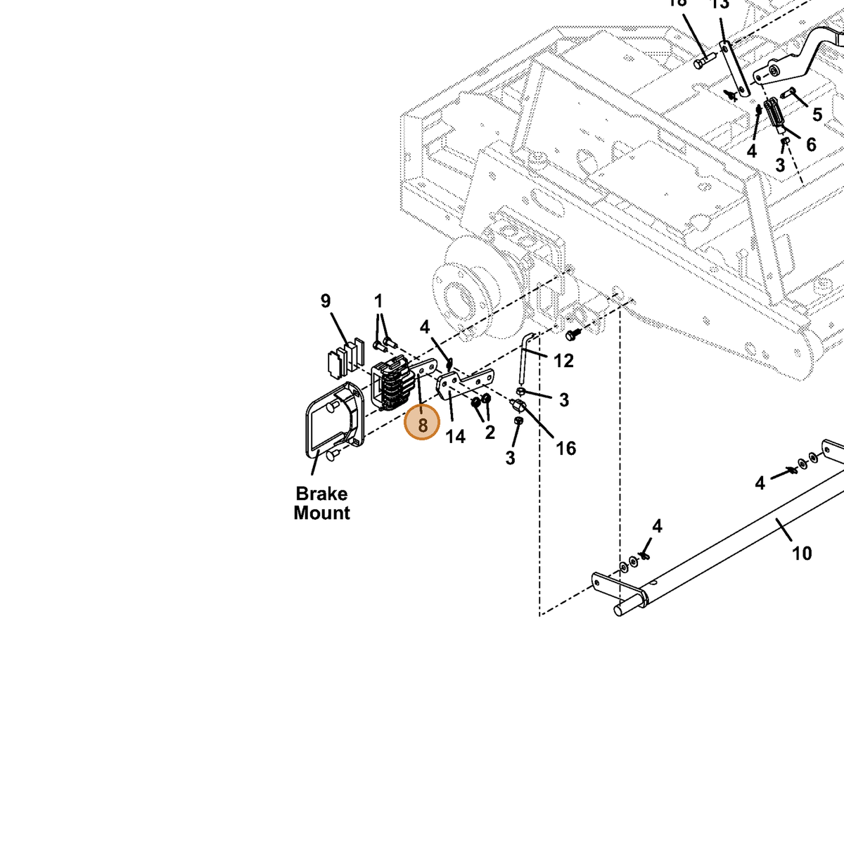 Grasshopper part 481116 — IPL diagram snippet (6x zoom, amber highlight)