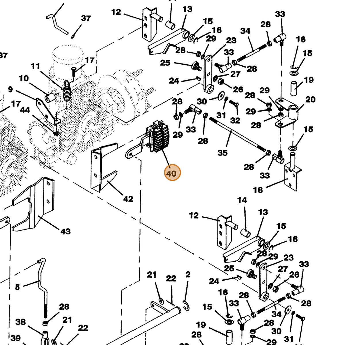 Grasshopper part 481120 — IPL diagram snippet (6x zoom, amber highlight)