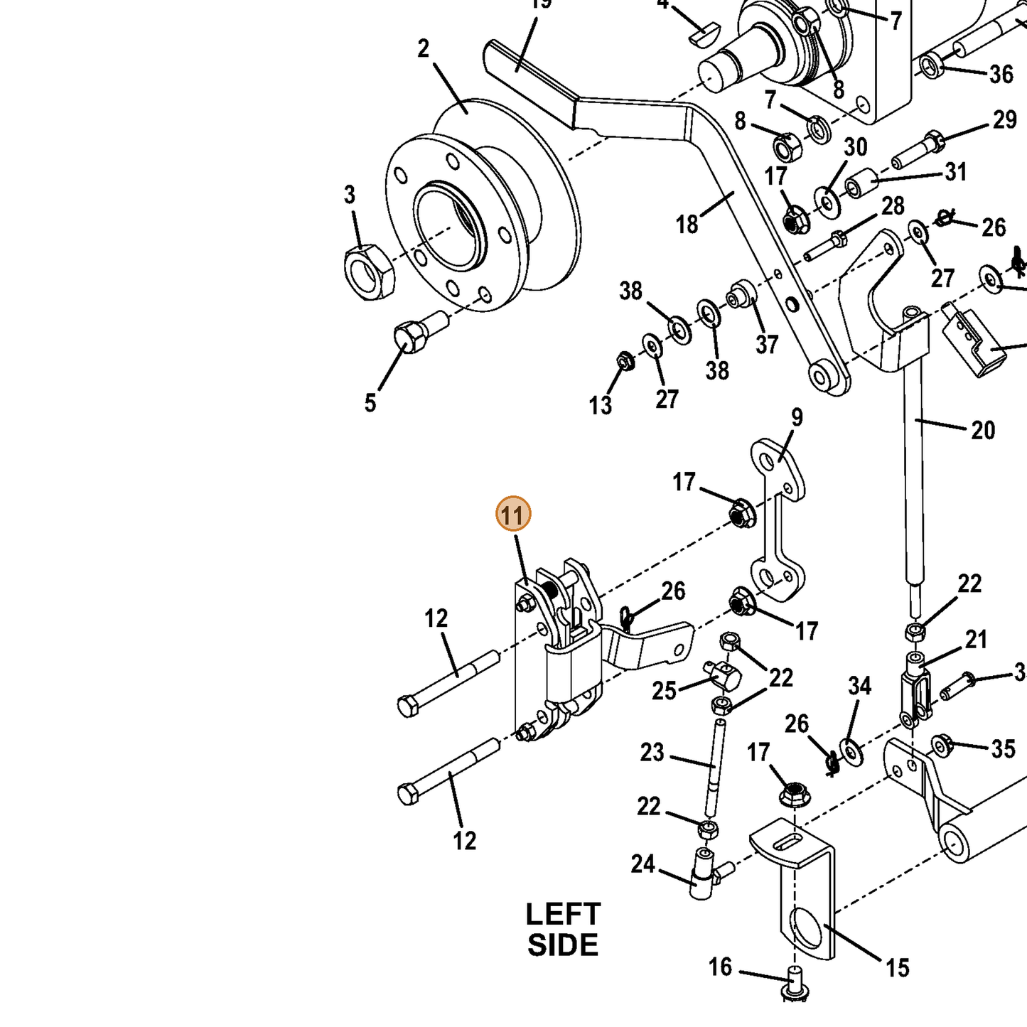 Grasshopper part 481143 — IPL diagram snippet (6x zoom, amber highlight)