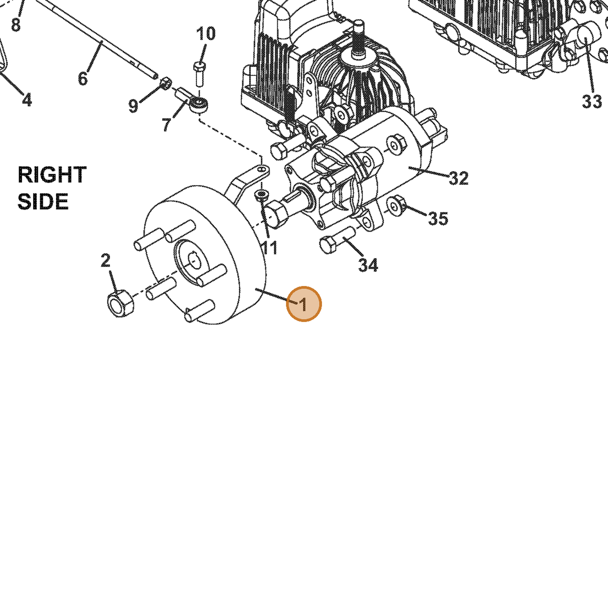 Grasshopper part 481147 — IPL diagram snippet (6x zoom, amber highlight)