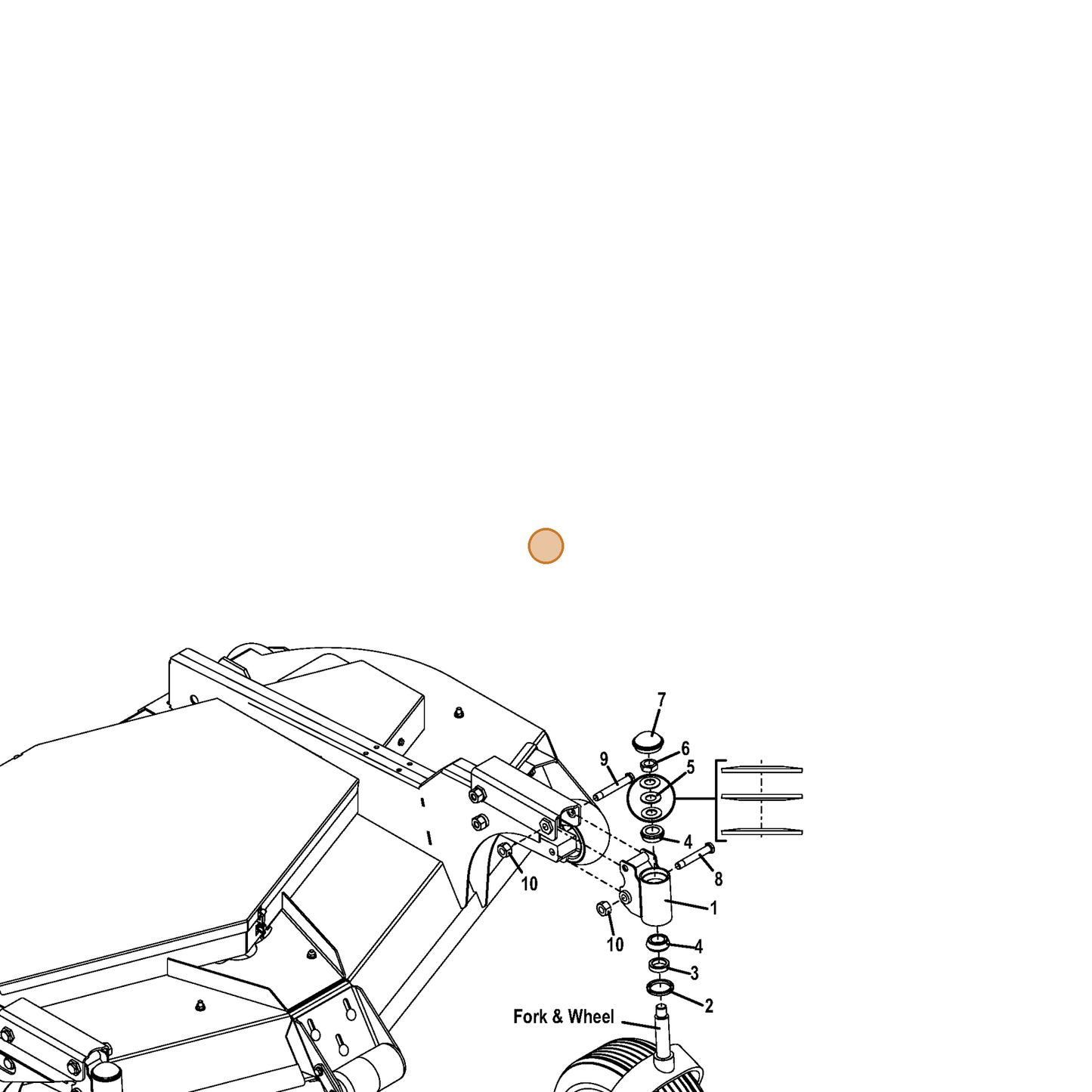 Grasshopper part 481434 — IPL diagram snippet (6x zoom, amber highlight)