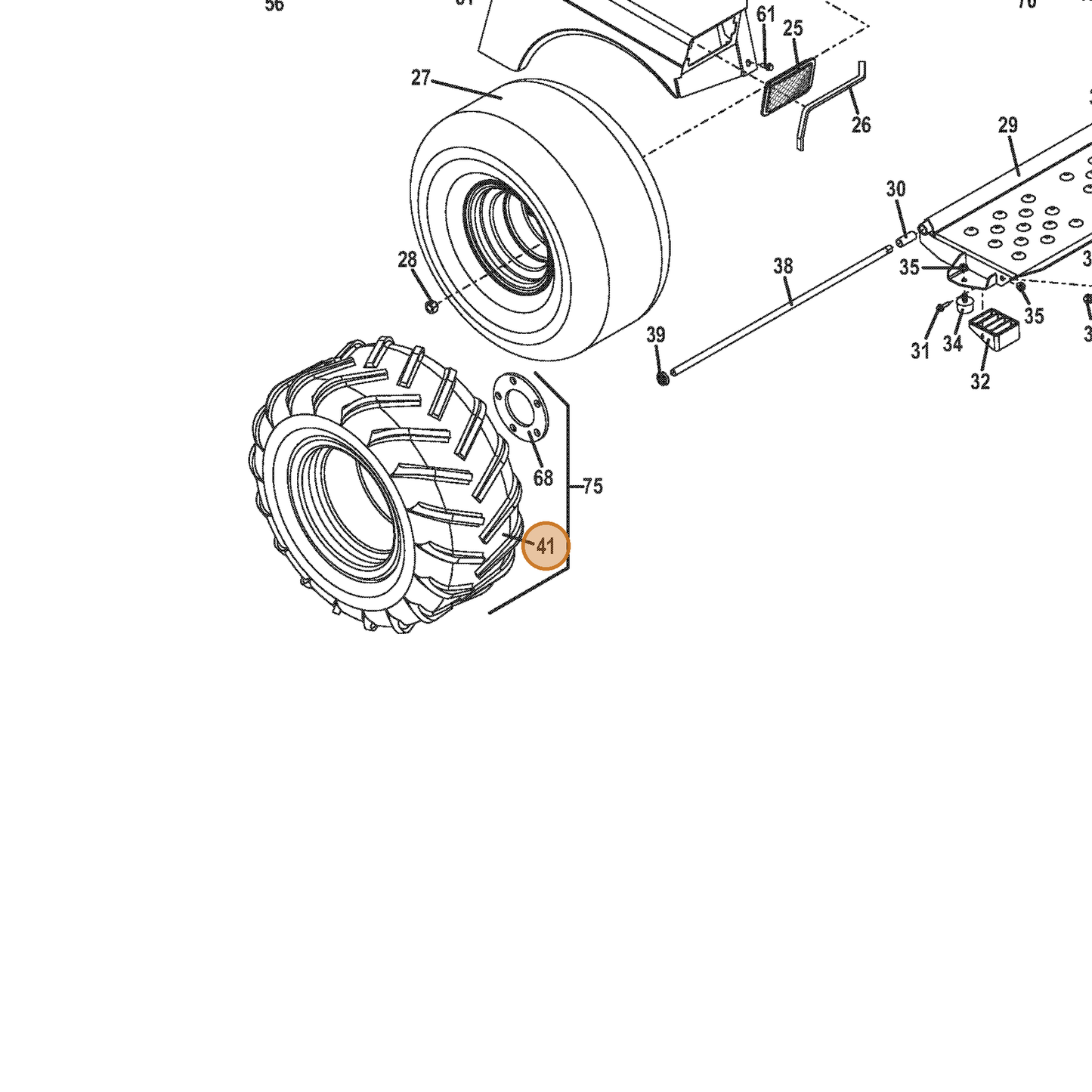 Grasshopper part 482463 — IPL diagram snippet (6x zoom, amber highlight)