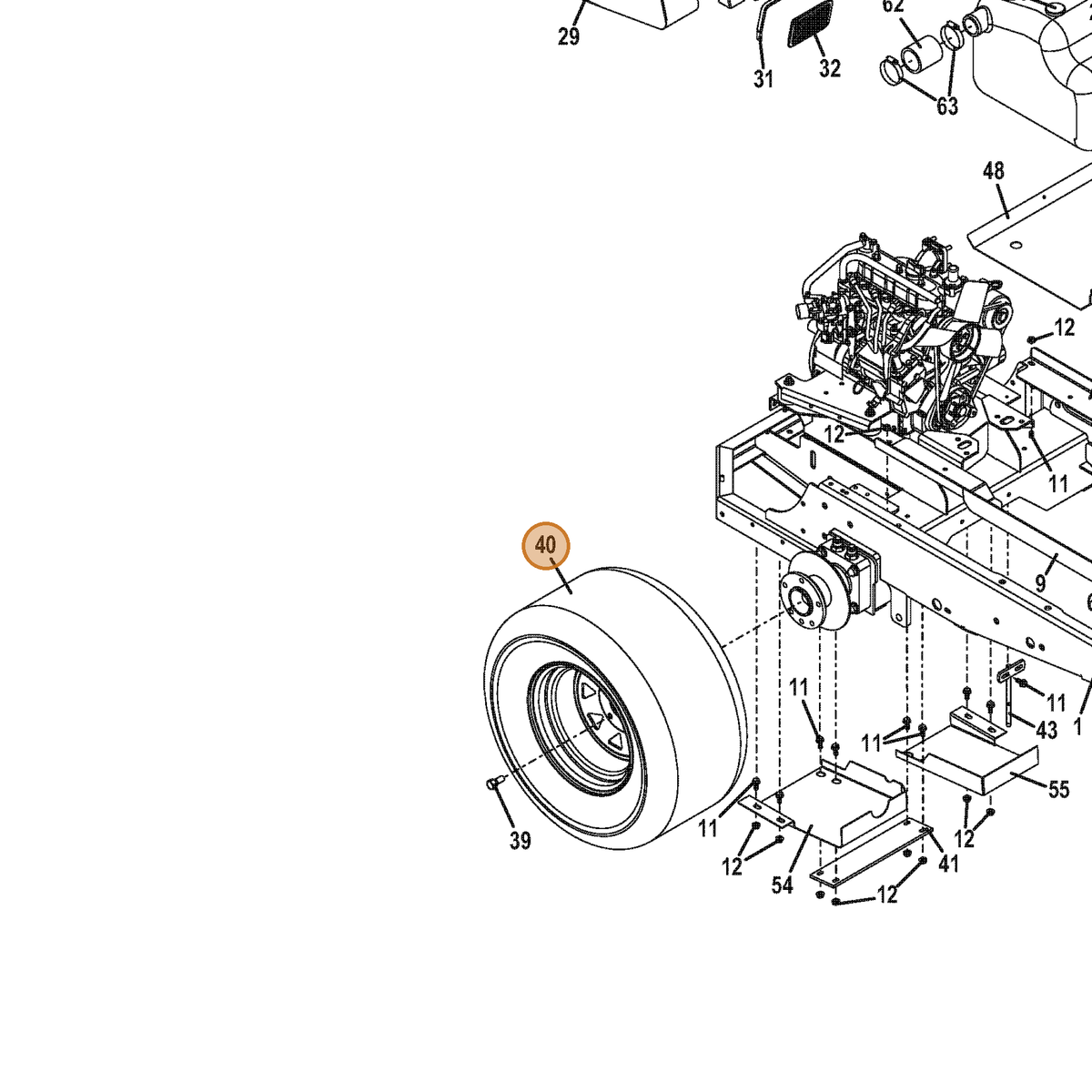 Grasshopper part 482494 — IPL diagram snippet (6x zoom, amber highlight)