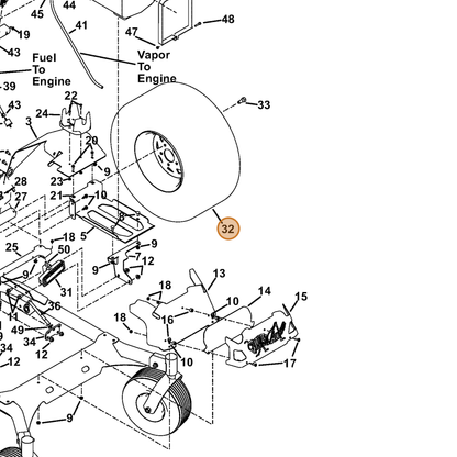 Grasshopper part 482497 — IPL diagram snippet (6x zoom, amber highlight)