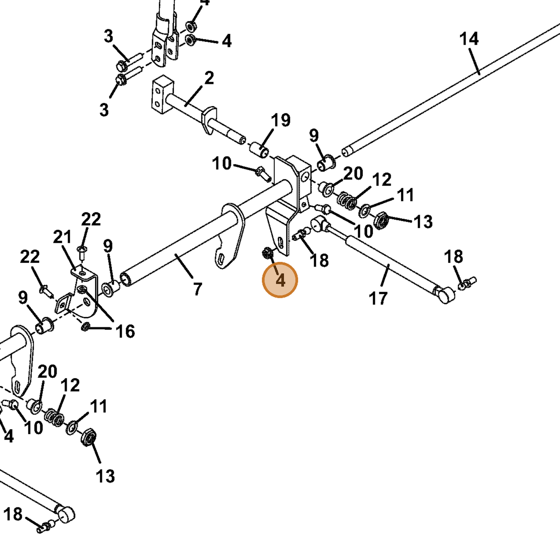 Grasshopper part 483398 — IPL diagram snippet (6x zoom, amber highlight)