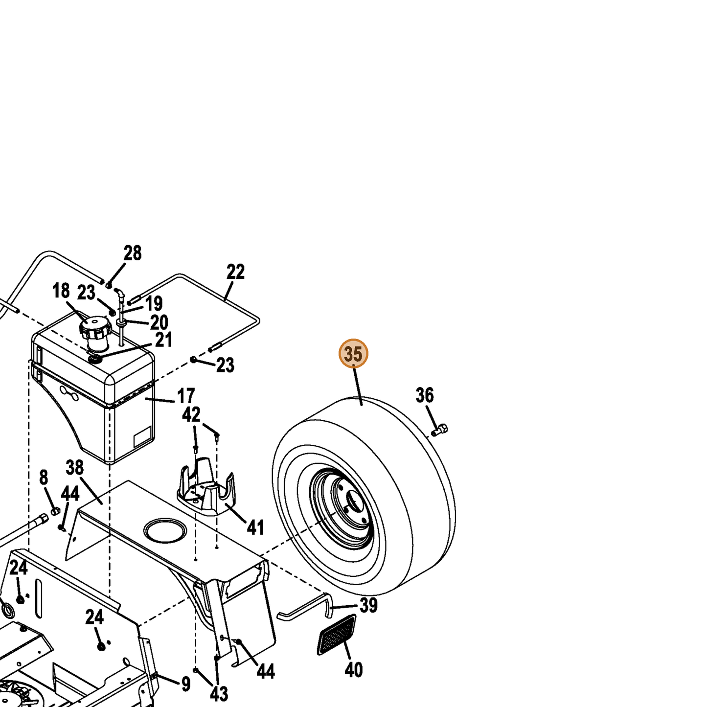 Grasshopper part 483420 — IPL diagram snippet (6x zoom, amber highlight)