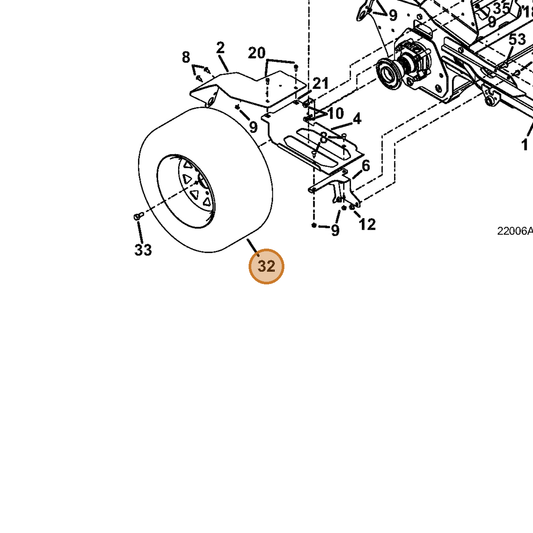 Grasshopper part 483445 — IPL diagram snippet (6x zoom, amber highlight)