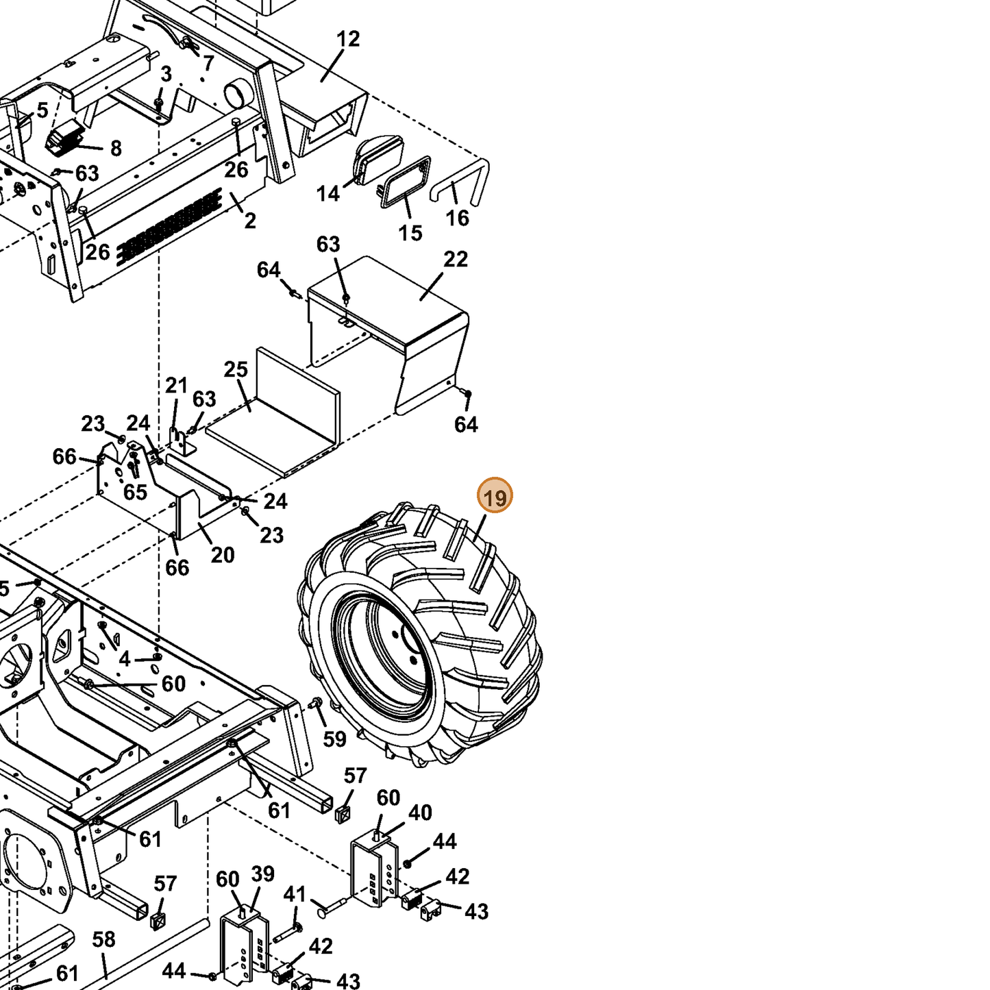 Grasshopper part 483943 — IPL diagram snippet (6x zoom, amber highlight)