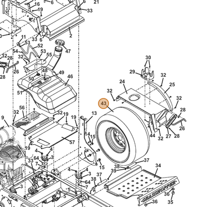 Grasshopper part 483990 — IPL diagram snippet (6x zoom, amber highlight)