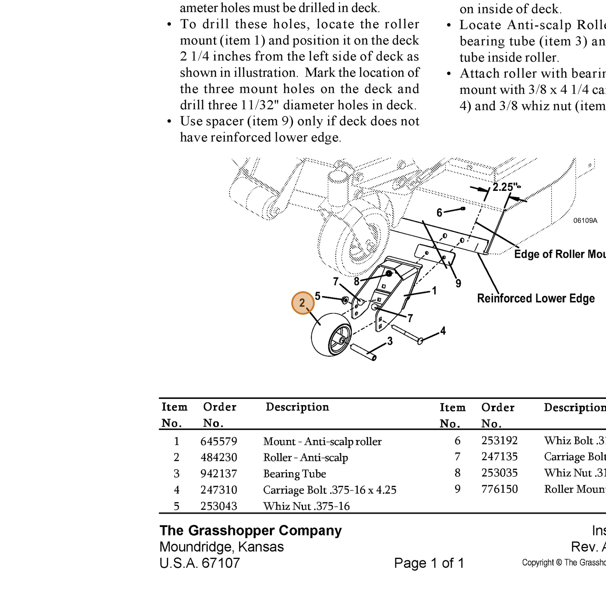 Grasshopper part 484230 — IPL diagram snippet (6x zoom, amber highlight)