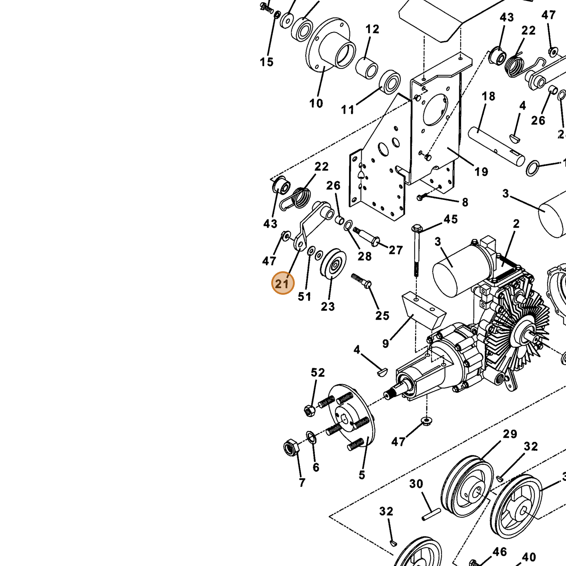 Grasshopper part 603065 — IPL diagram snippet (6x zoom, amber highlight)