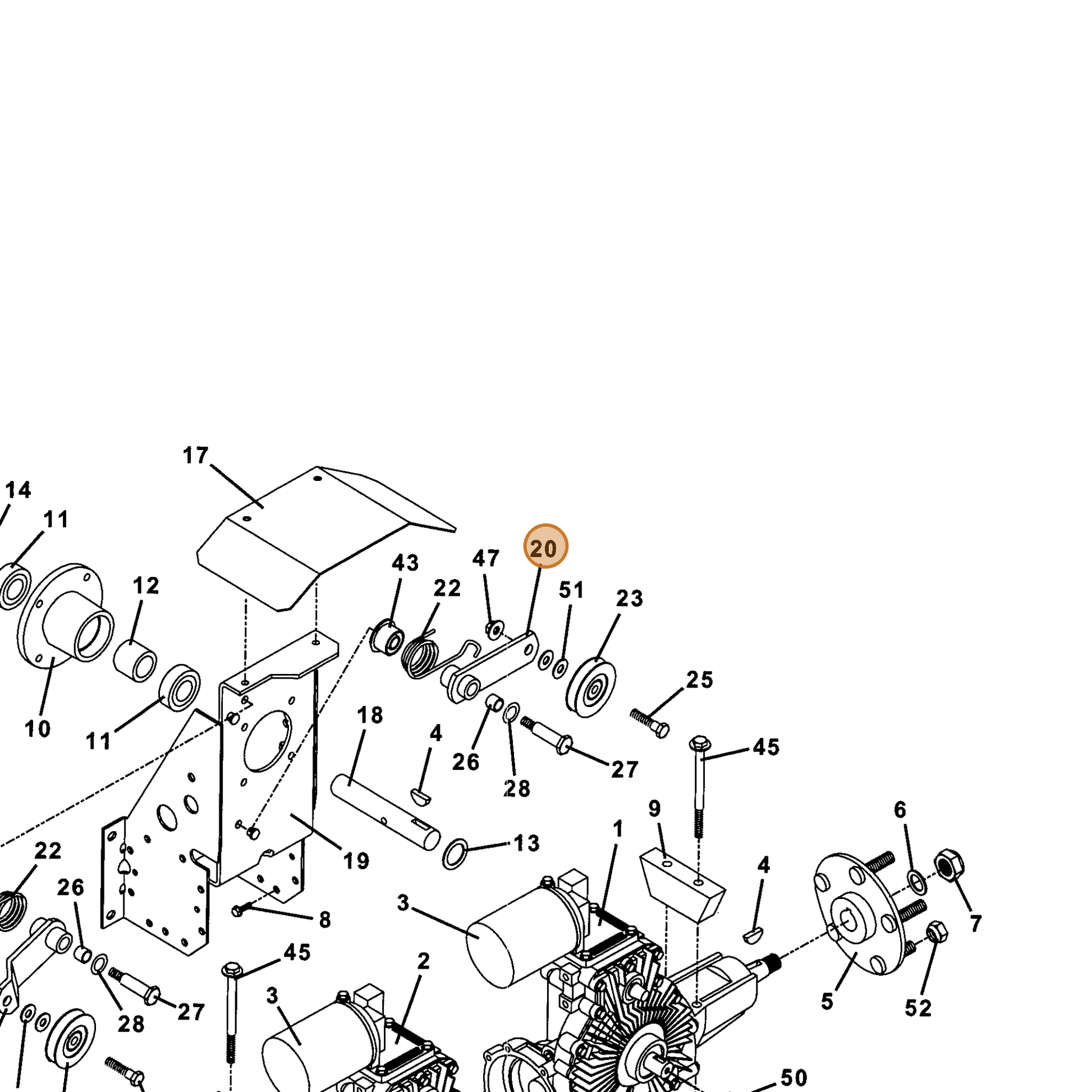 Grasshopper part 603066 — IPL diagram snippet (6x zoom, amber highlight)