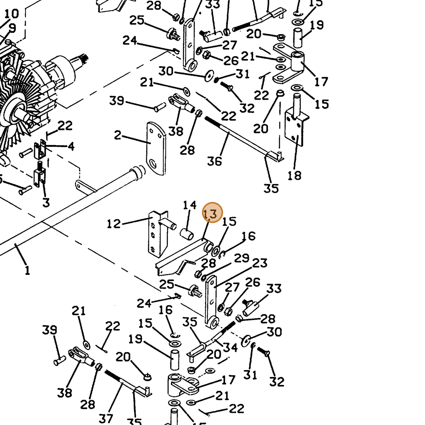 Grasshopper part 603084 — IPL diagram snippet (6x zoom, amber highlight)