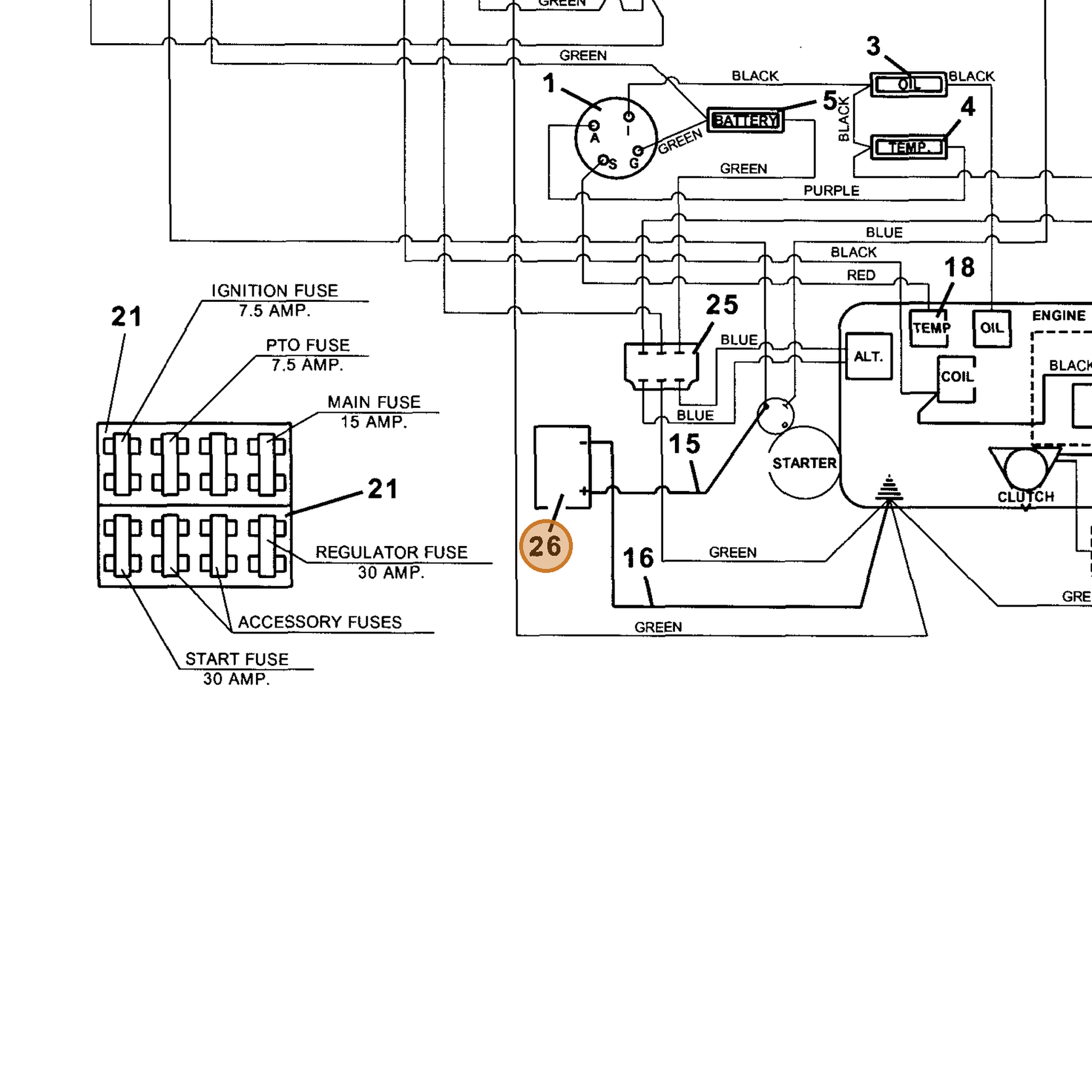 Grasshopper part 603105 — IPL diagram snippet (6x zoom, amber highlight)