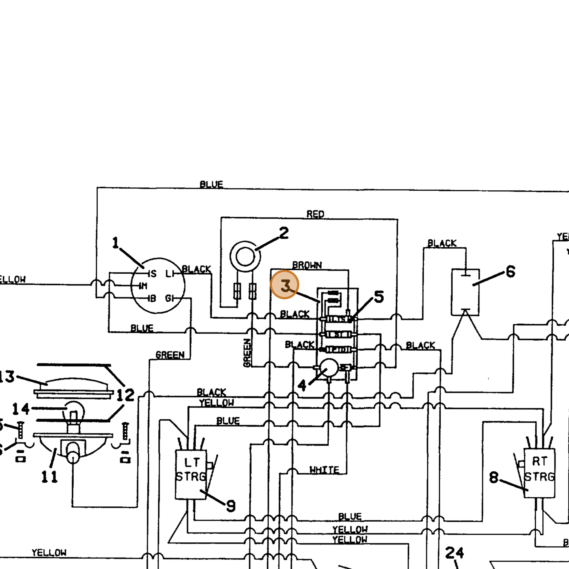 Grasshopper part 603130 — IPL diagram snippet (6x zoom, amber highlight)