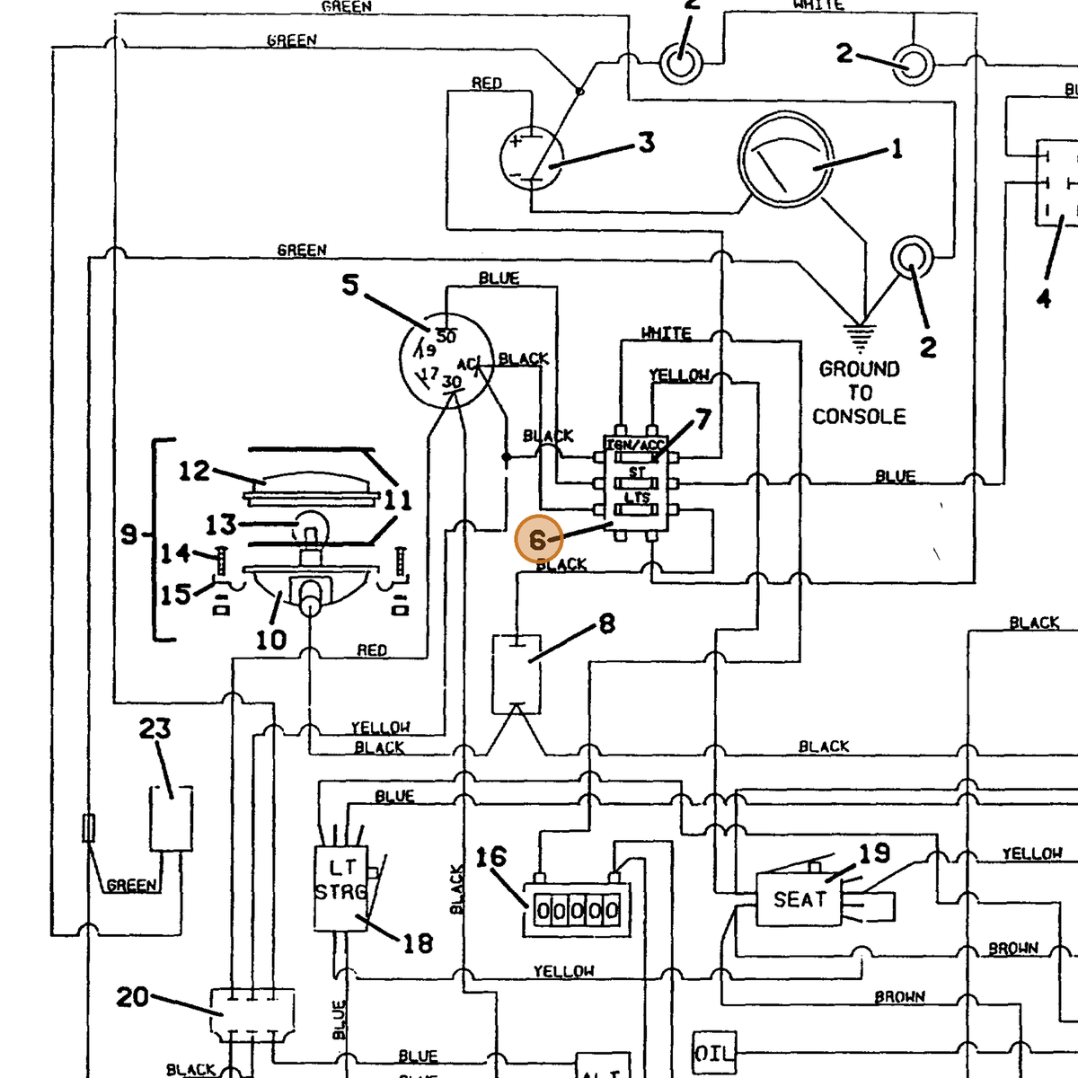 Grasshopper part 603132 — IPL diagram snippet (6x zoom, amber highlight)